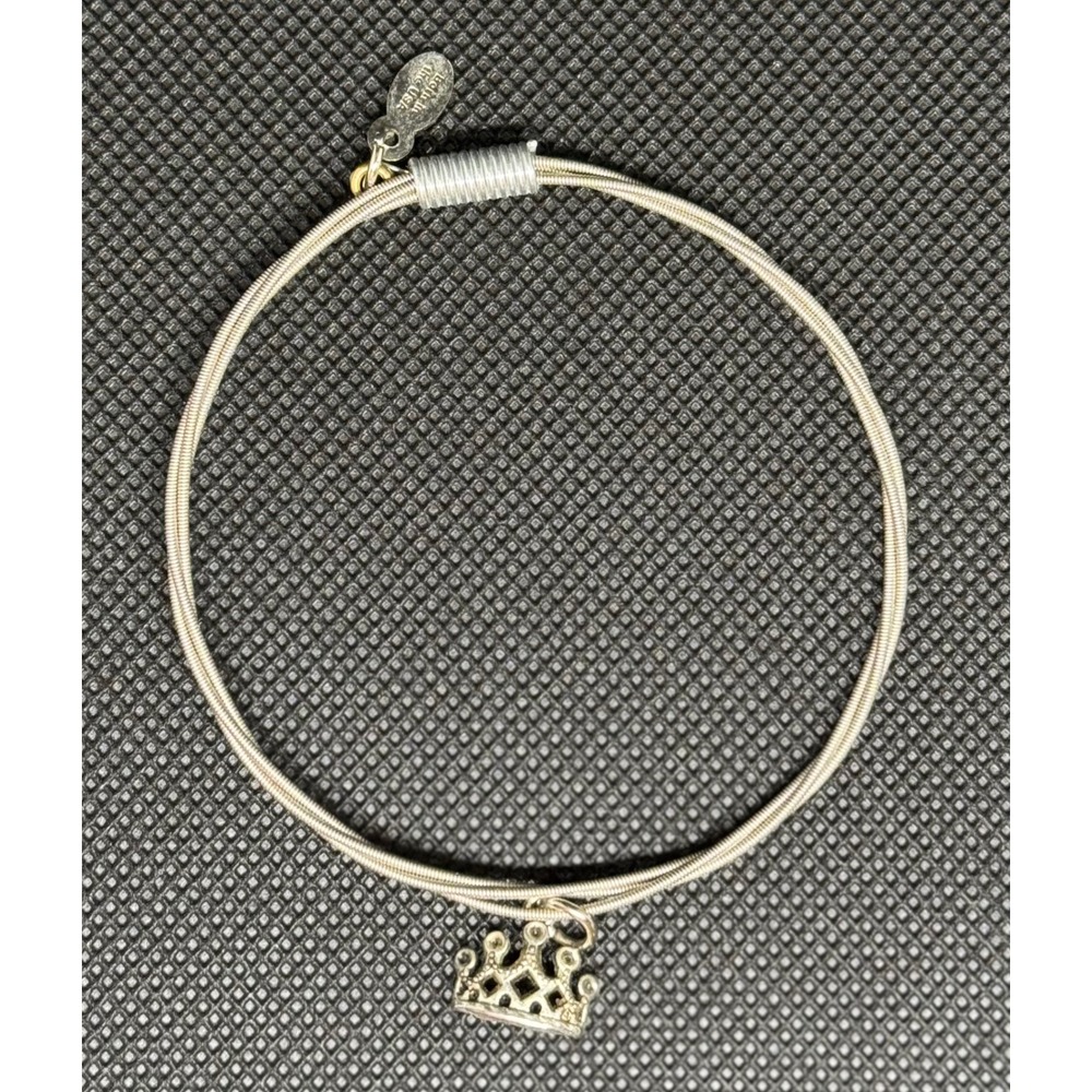 Born In The USA Strung Crown Charm Bracelet Bangle Guitar String‎